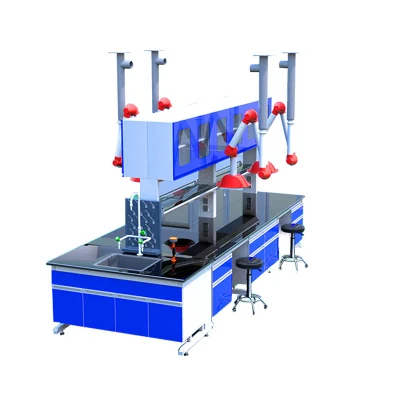 실험실 가구 작업대 싱크대가 있는 과학 물리학 실험실 테이블